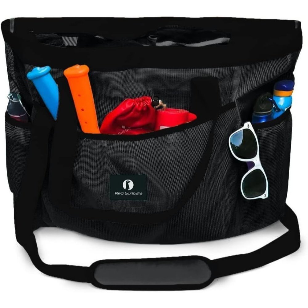 Mesh Beach with Zipper Extra Large Beach Tote Pool Bag